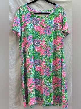 Lilly Pulitzer Vibrant Pink, Blue & Green Floral Cody Dress